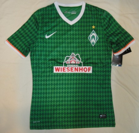 13-14 Werder Bremen Home Green Jersey Shirt - Click Image to Close